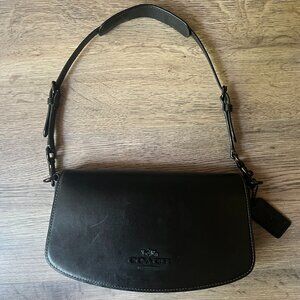 Coach Black Leather Shoulder Bag